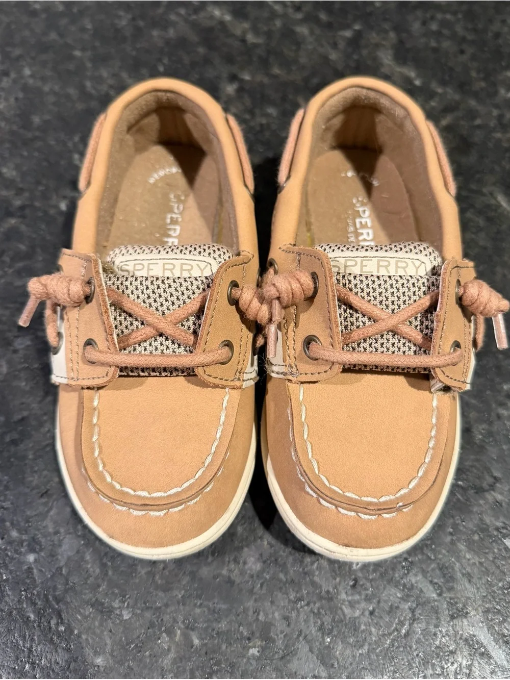 Sperry Kids Light Brown Moccasin Boat Shoes